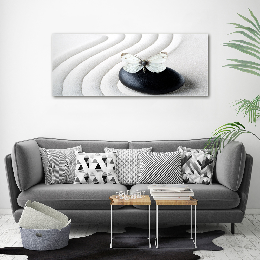 Canvas wall art Zen stone and butterfly