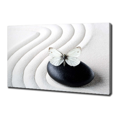 Canvas wall art Zen stone and butterfly