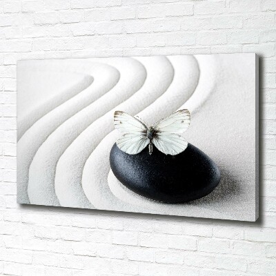 Canvas wall art Zen stone and butterfly