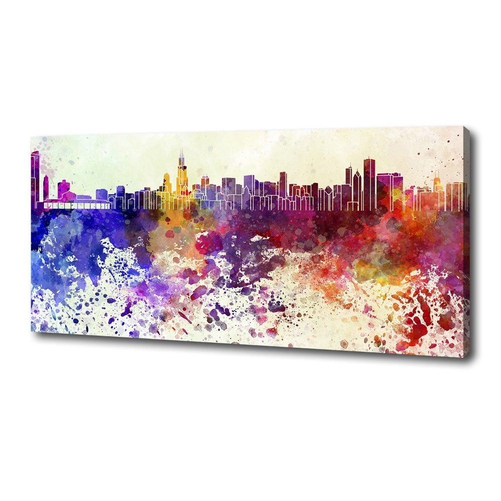 Canvas wall art Colorful chicago