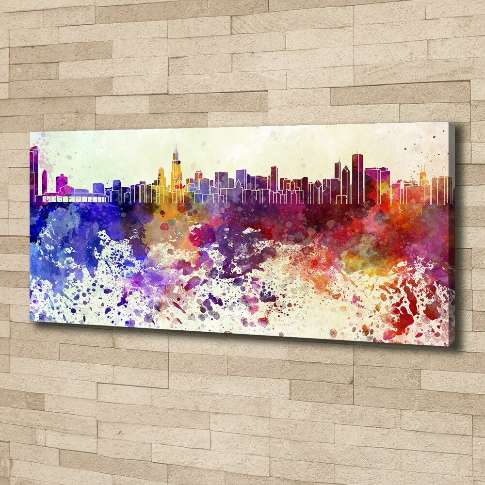 Canvas wall art Colorful chicago