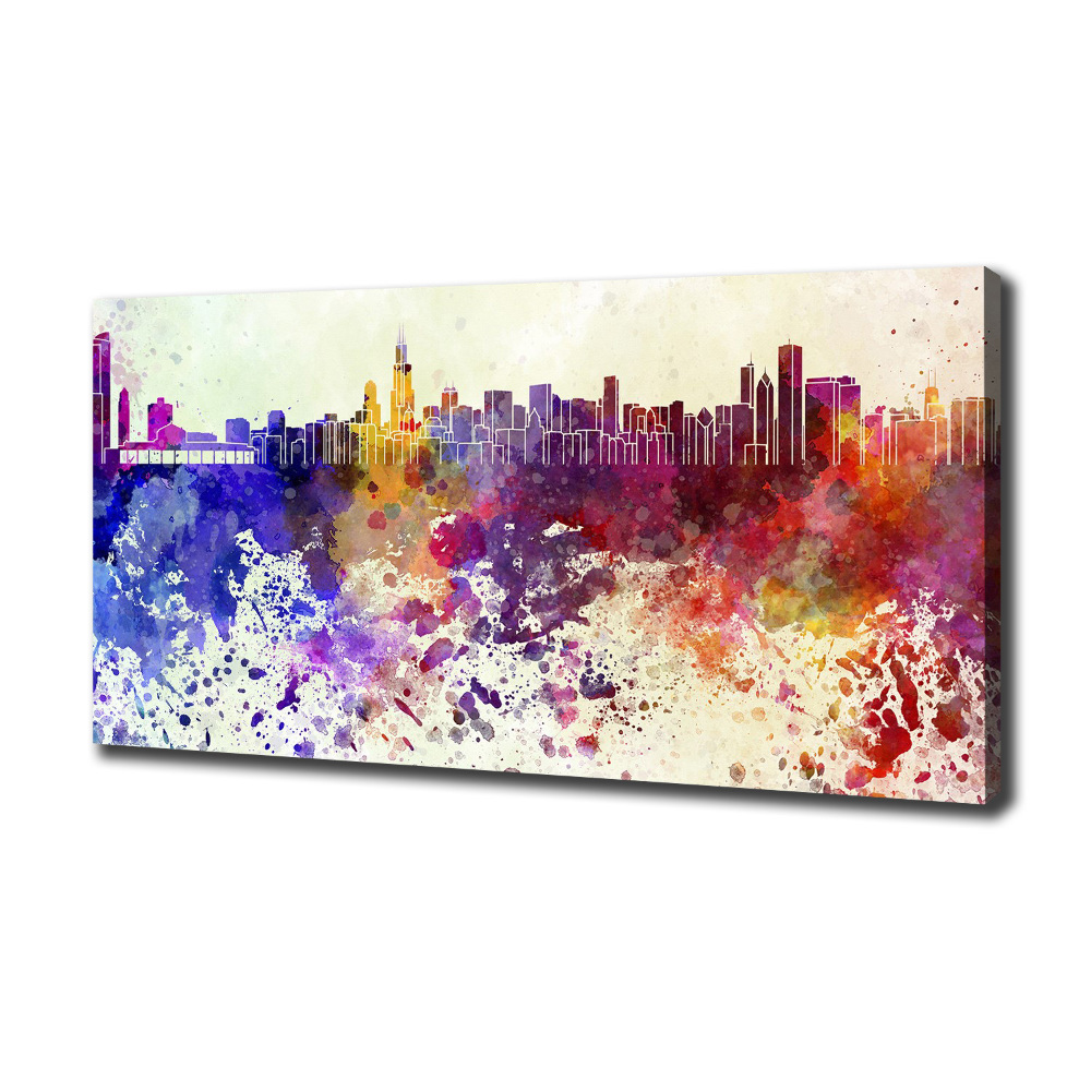 Canvas wall art Colorful chicago