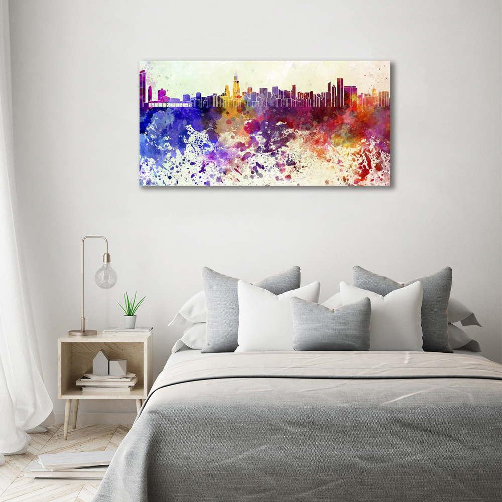 Canvas wall art Colorful chicago