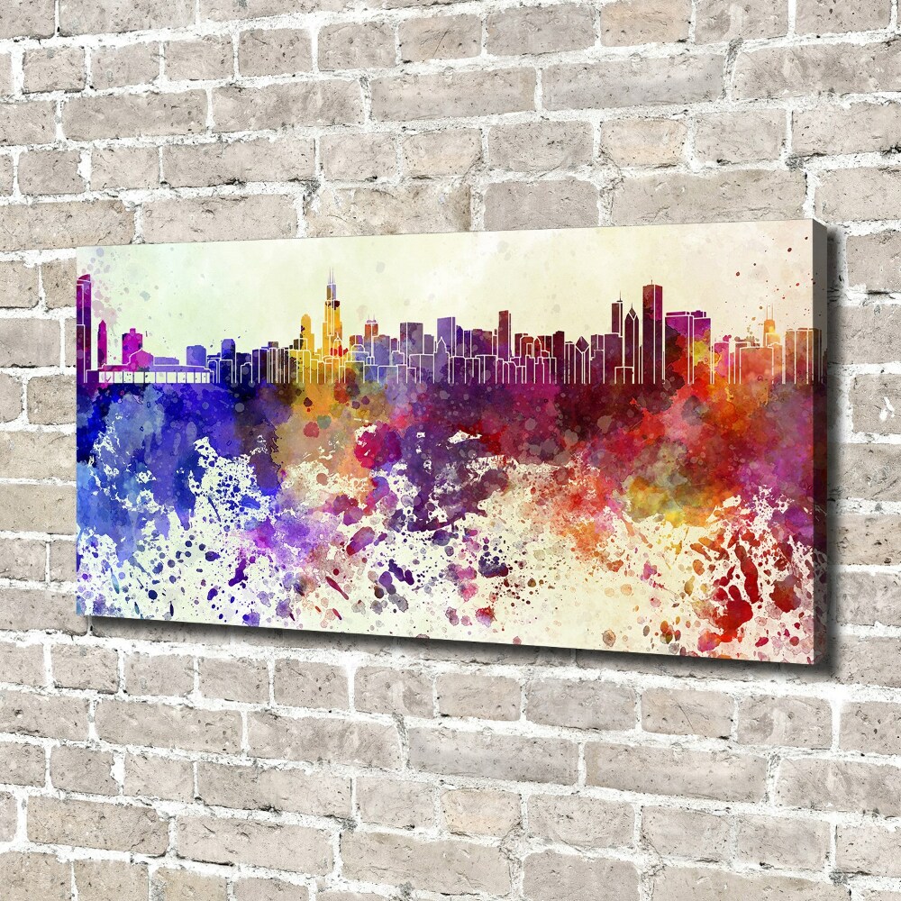 Canvas wall art Colorful chicago