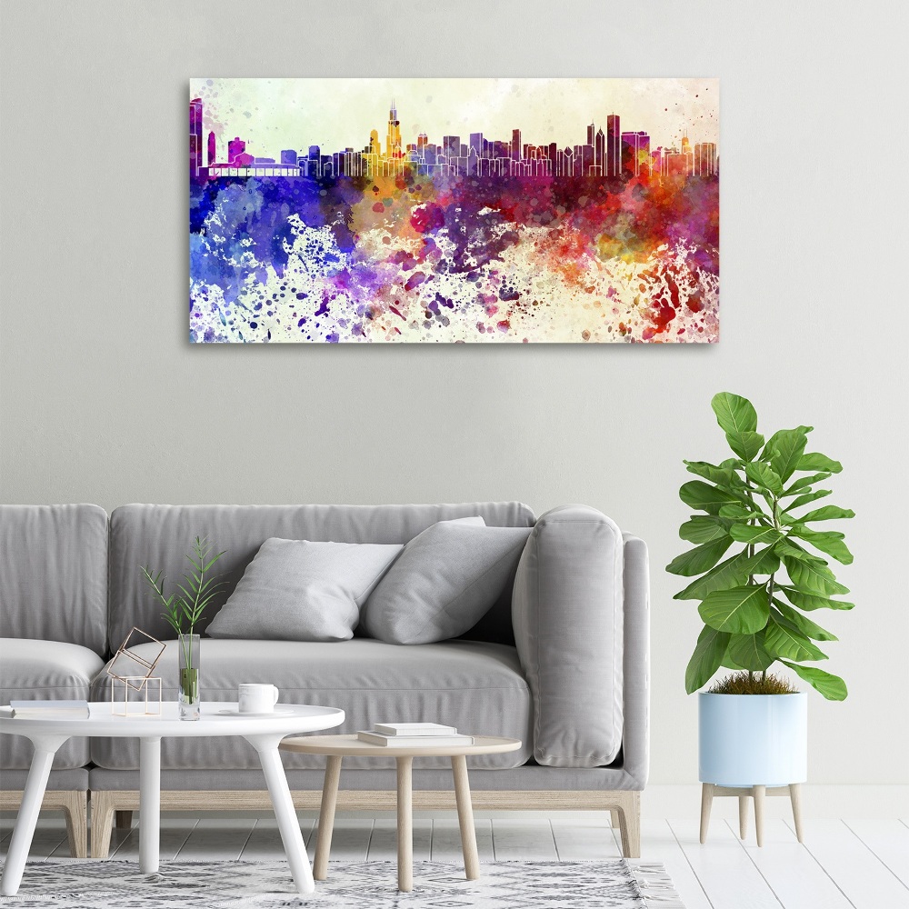 Canvas wall art Colorful chicago