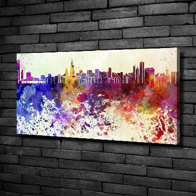 Canvas wall art Colorful chicago