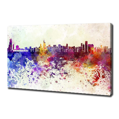 Canvas wall art Colorful chicago