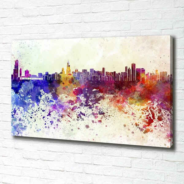 Canvas wall art Colorful chicago