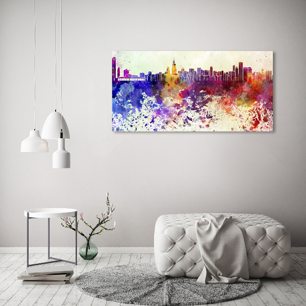 Canvas wall art Colorful chicago