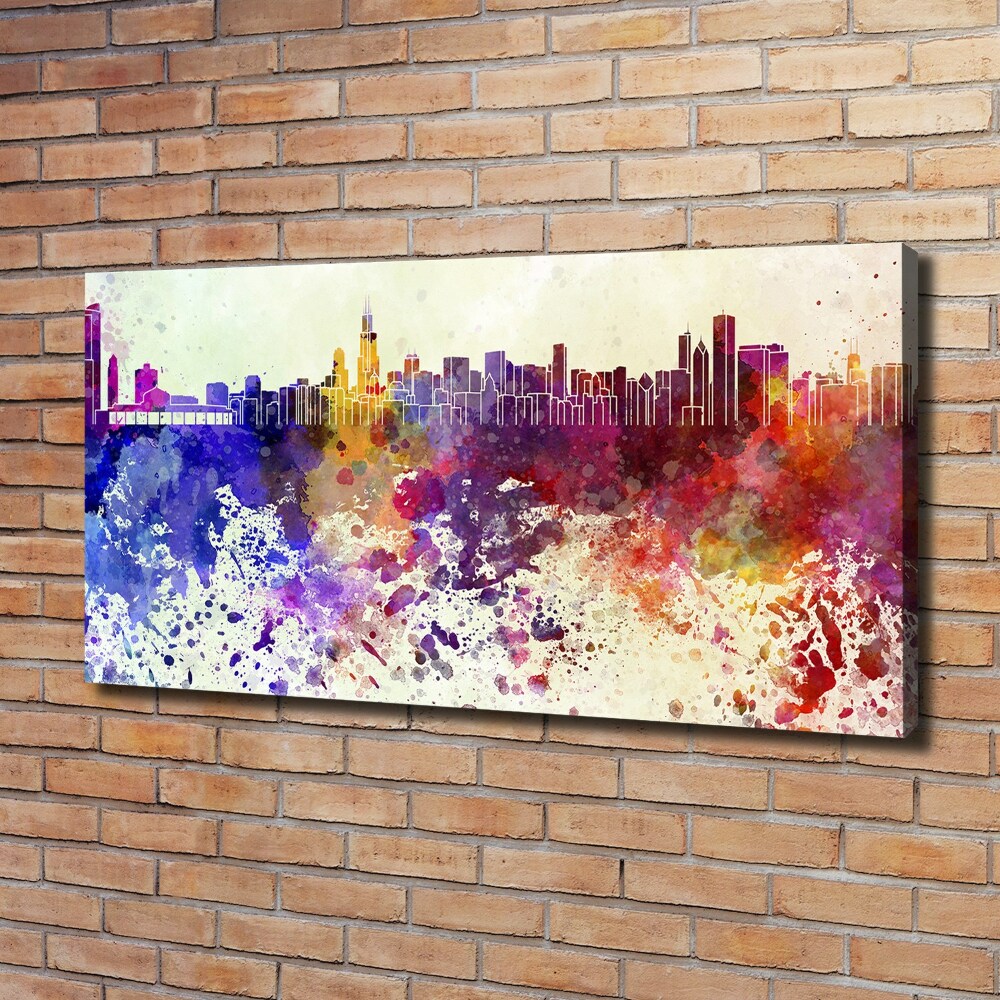 Canvas wall art Colorful chicago