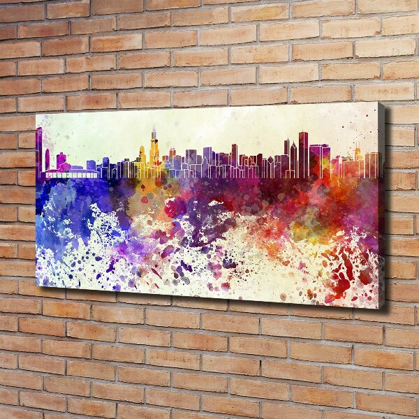 Canvas wall art Colorful chicago