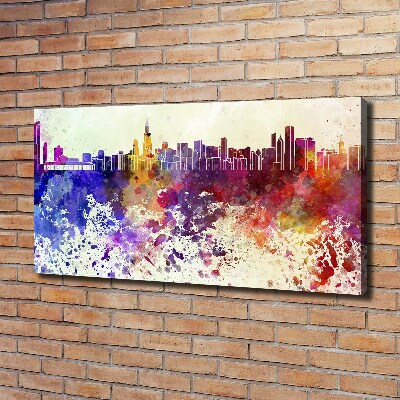 Canvas wall art Colorful chicago