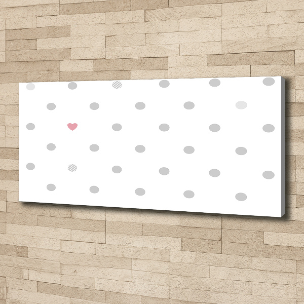 Canvas wall art Dots and hearts