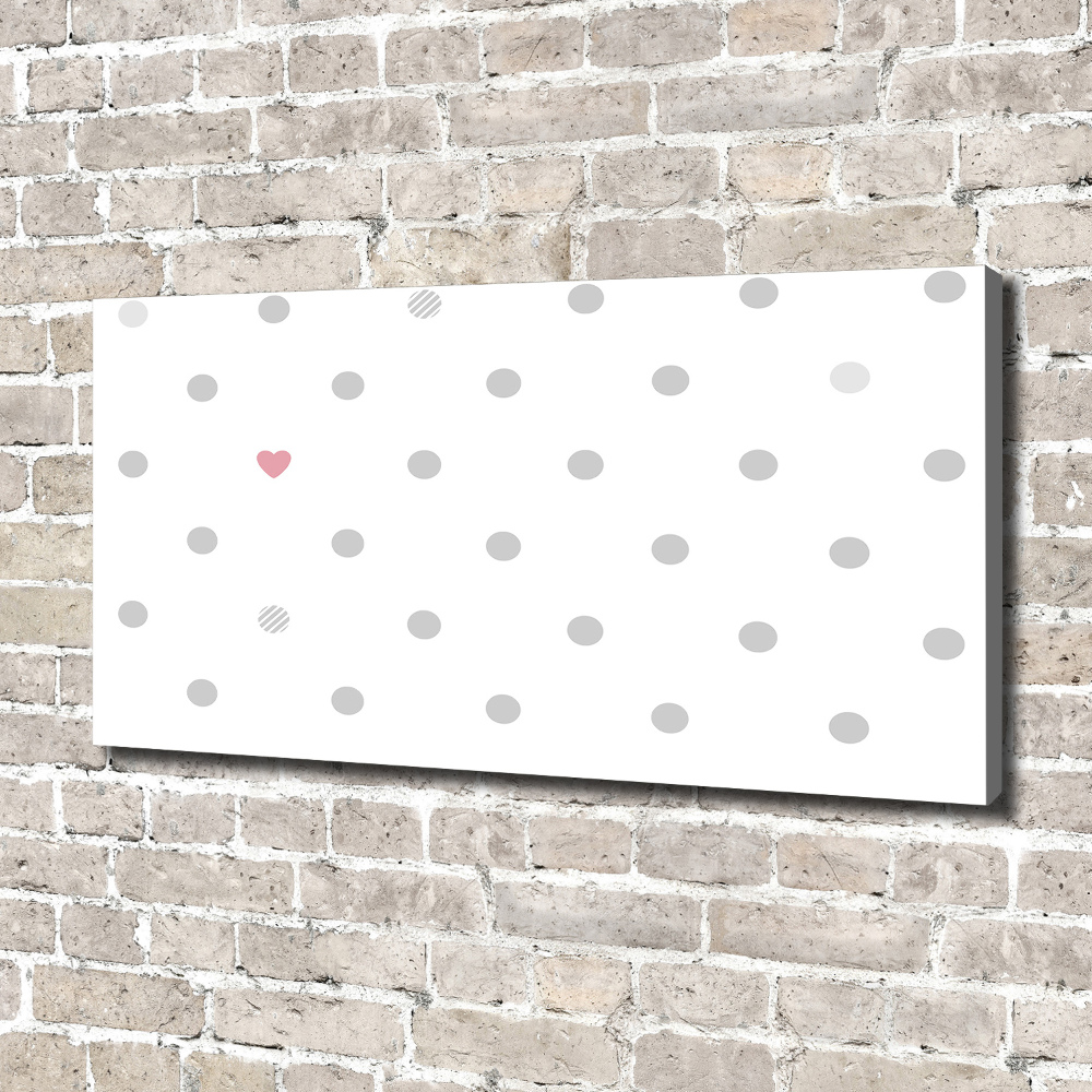 Canvas wall art Dots and hearts