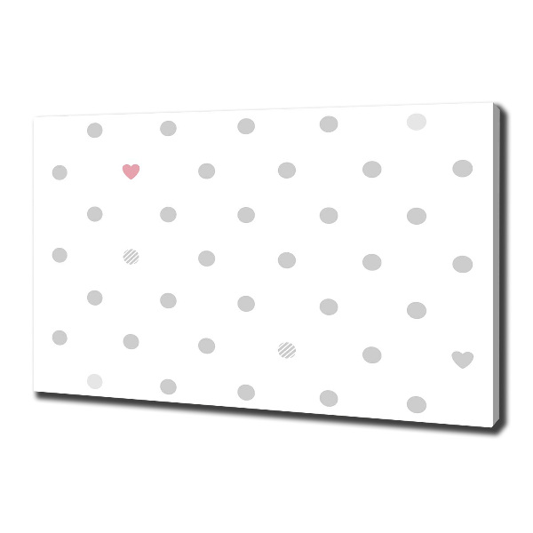 Canvas wall art Dots and hearts