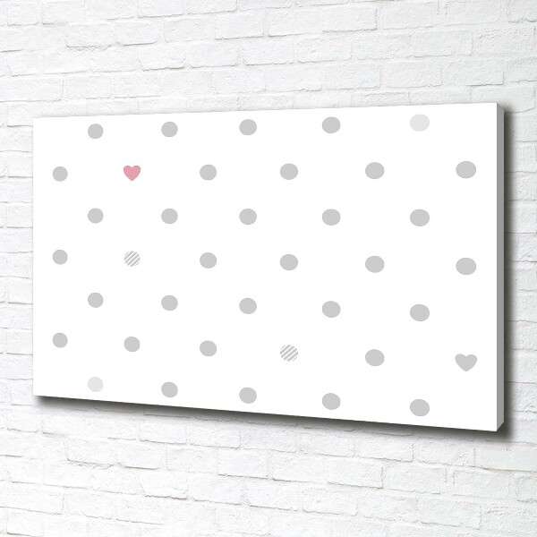 Canvas wall art Dots and hearts