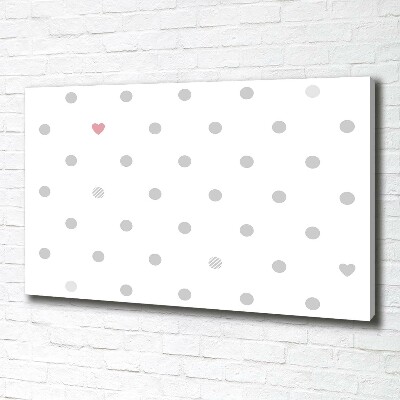 Canvas wall art Dots and hearts