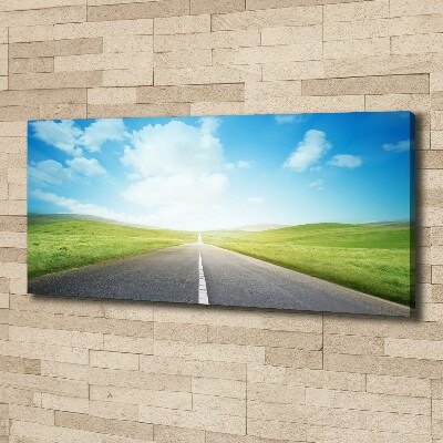 Canvas wall art Road through the meadow