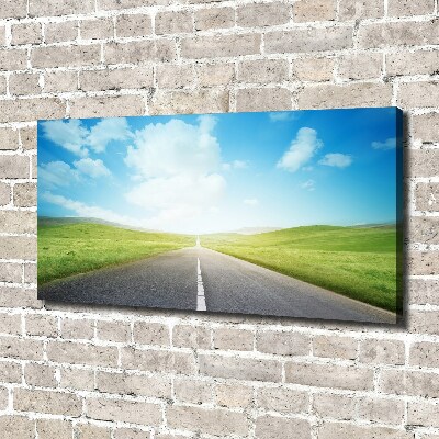 Canvas wall art Road through the meadow