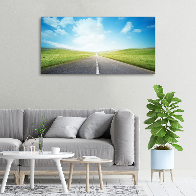 Canvas wall art Road through the meadow