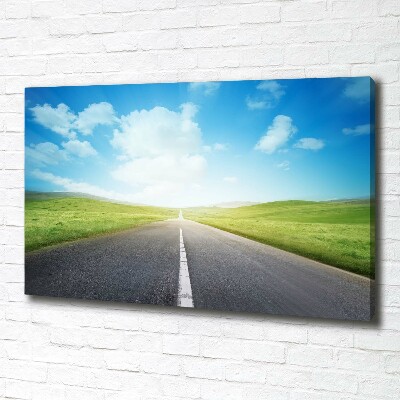 Canvas wall art Road through the meadow