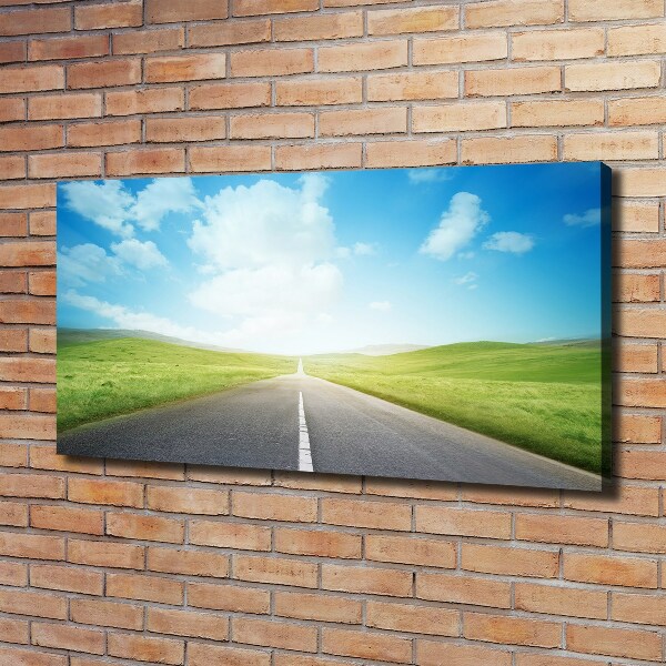 Canvas wall art Road through the meadow