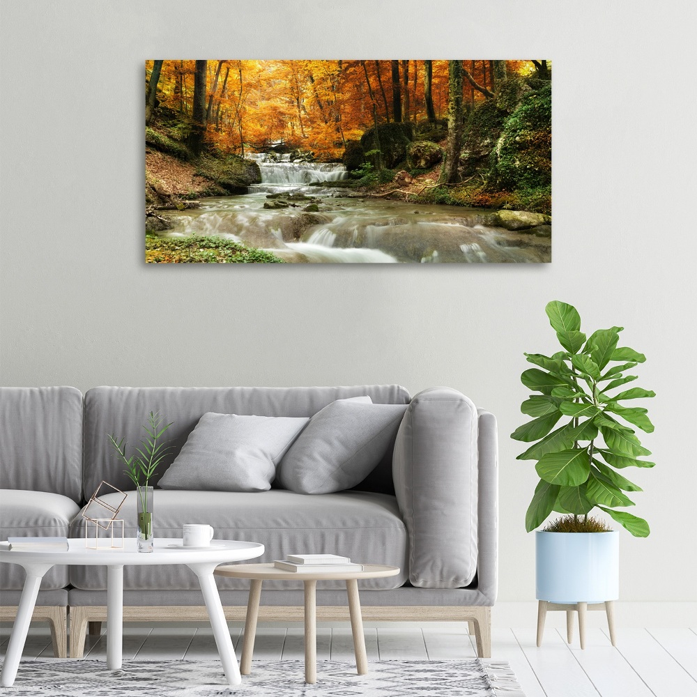 Canvas wall art Waterfall in the forest