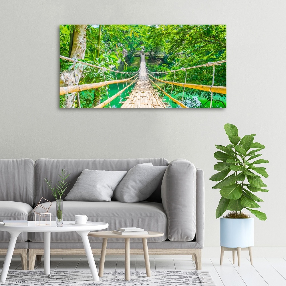 Canvas wall art Bamboo forest bridge