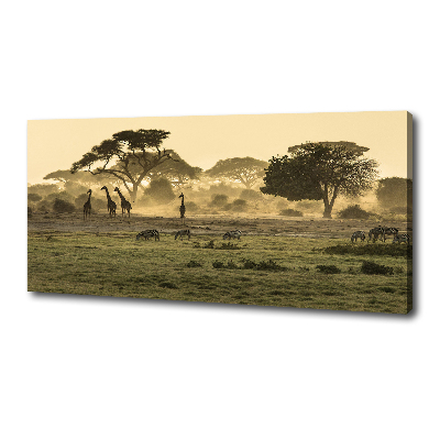 Canvas wall art Giraffes in the savanna