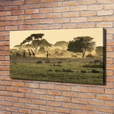 Canvas wall art Giraffes in the savanna