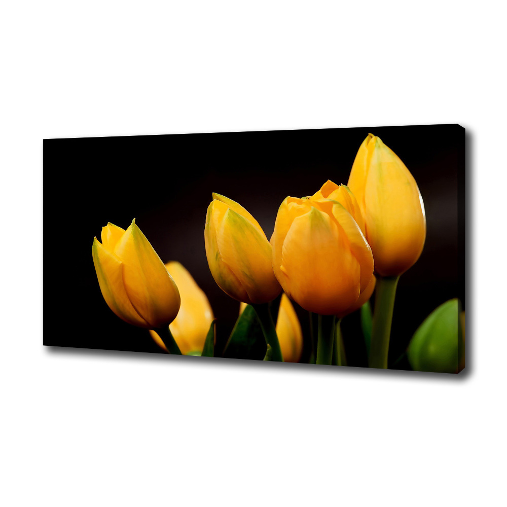 Canvas wall art Yellow tulips