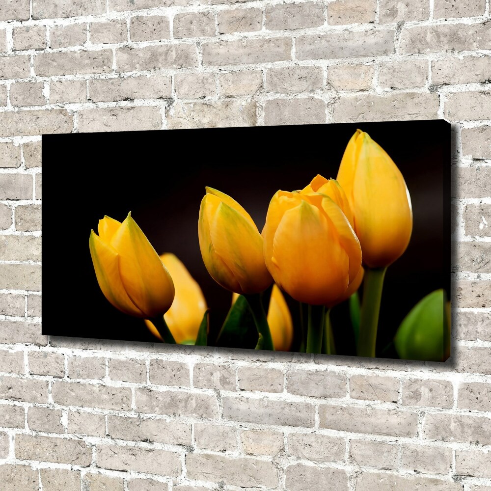 Canvas wall art Yellow tulips