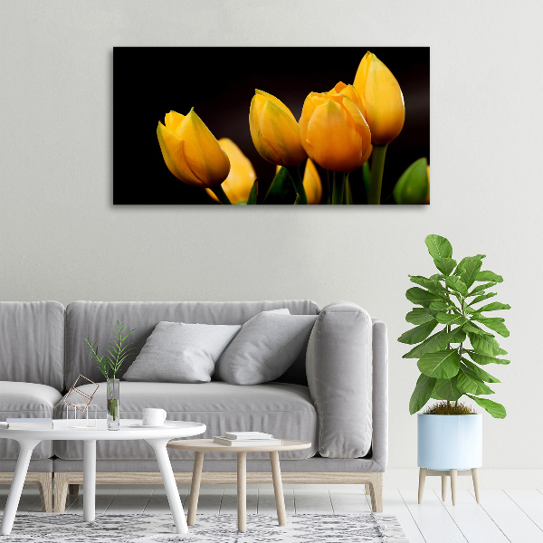 Canvas wall art Yellow tulips