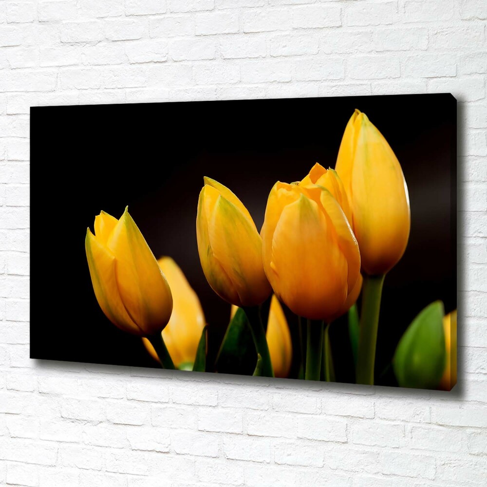 Canvas wall art Yellow tulips