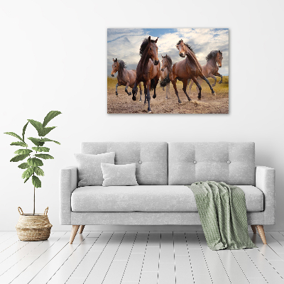 Canvas print Five horses