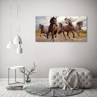 Canvas print Five horses