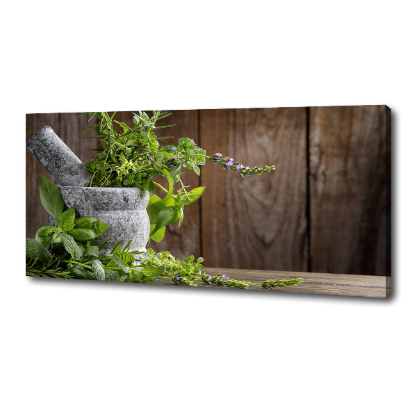 Canvas wall art Herbs in a mortar