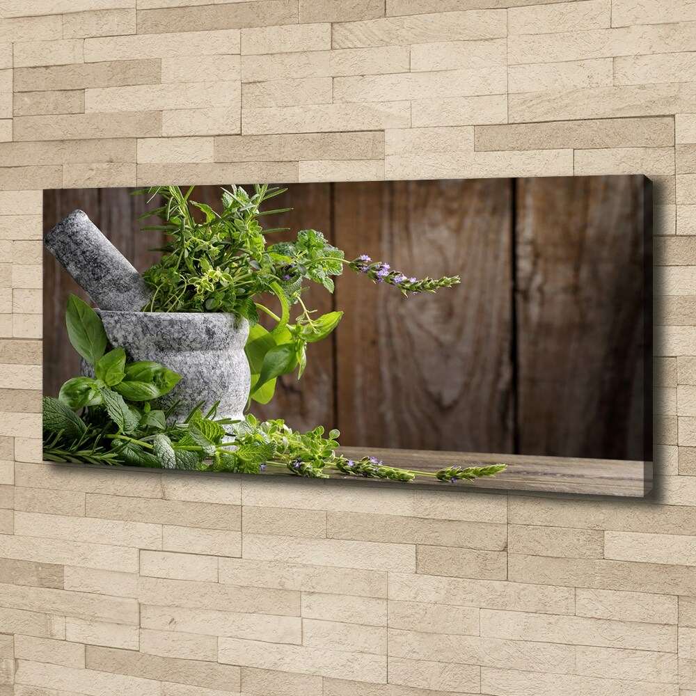 Canvas wall art Herbs in a mortar