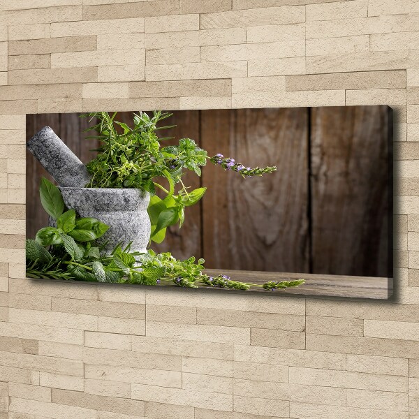 Canvas wall art Herbs in a mortar