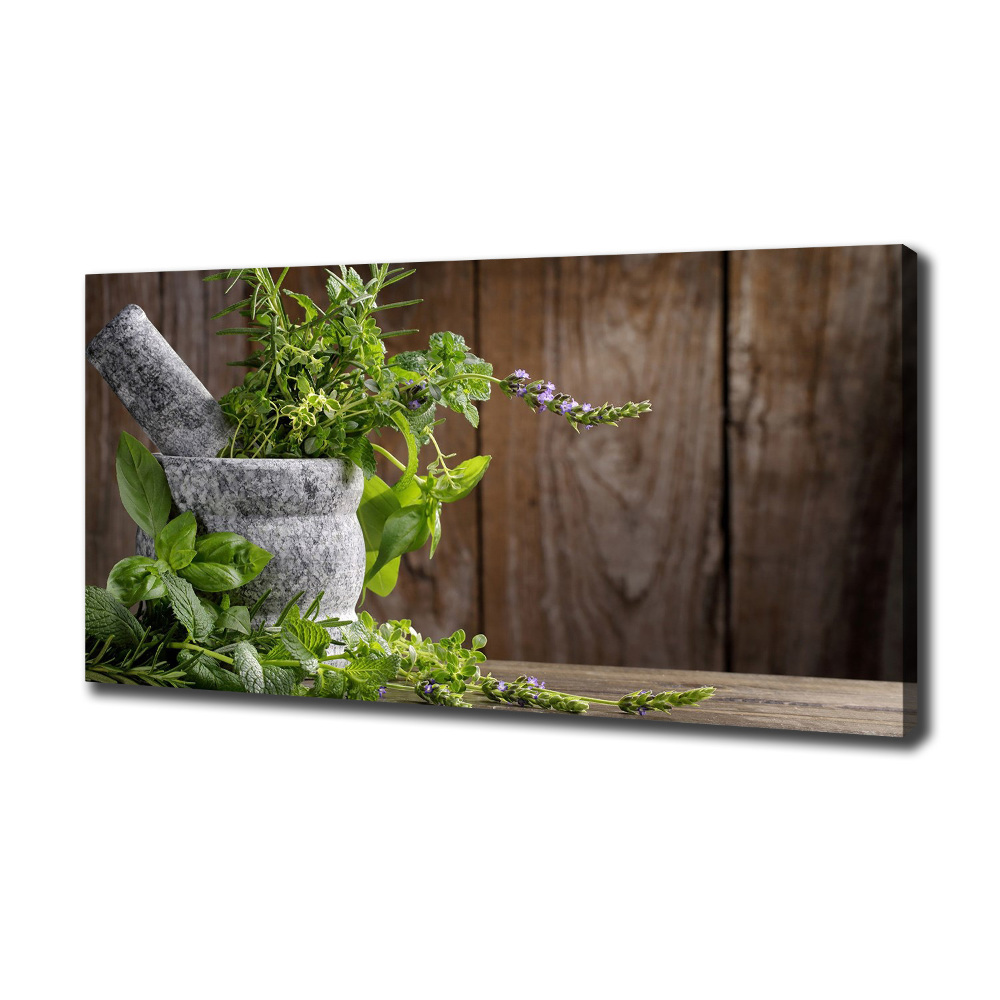 Canvas wall art Herbs in a mortar