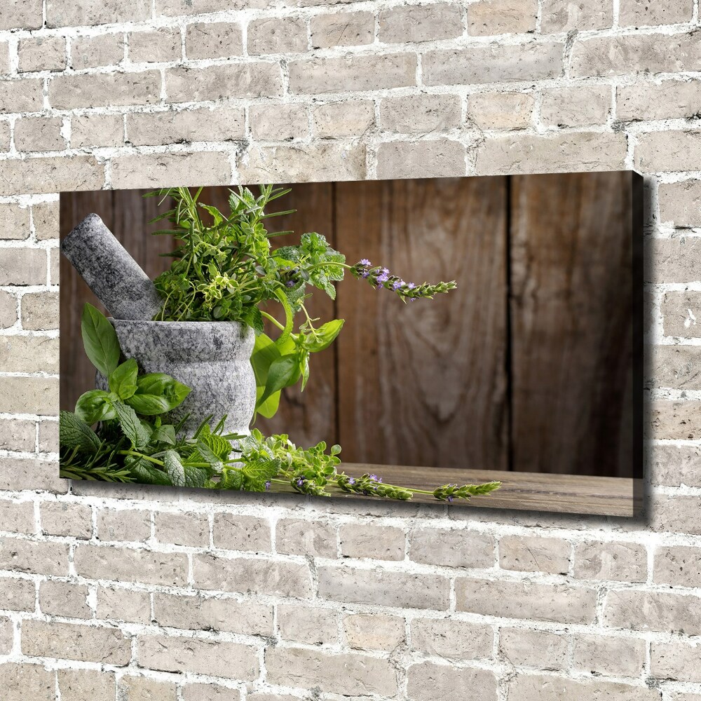 Canvas wall art Herbs in a mortar