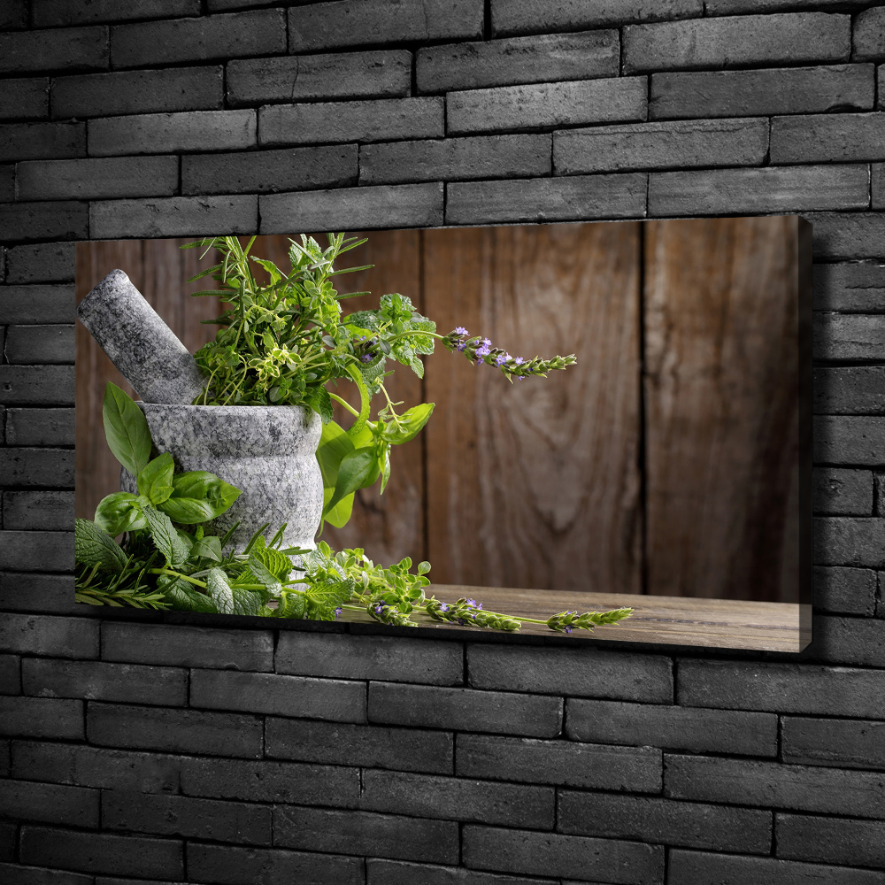 Canvas wall art Herbs in a mortar