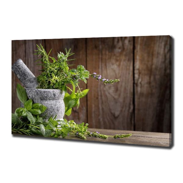 Canvas wall art Herbs in a mortar