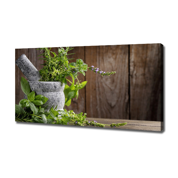 Canvas wall art Herbs in a mortar