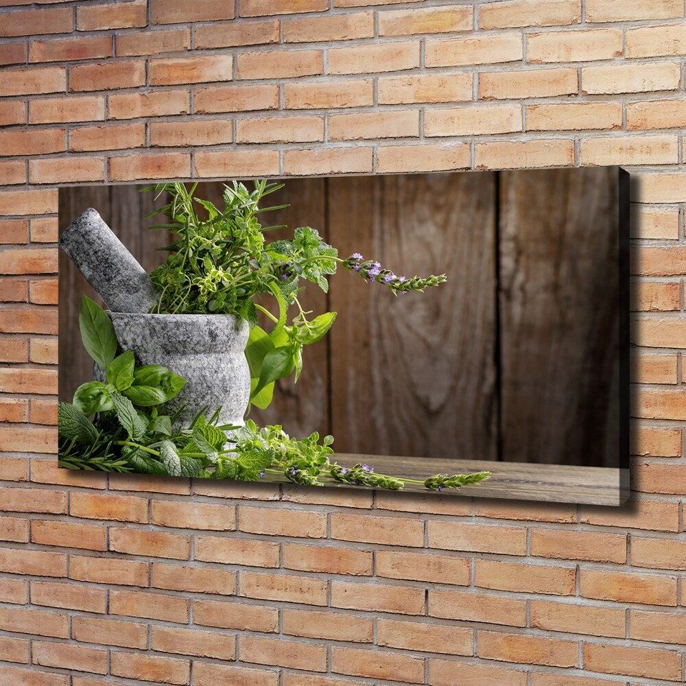 Canvas wall art Herbs in a mortar