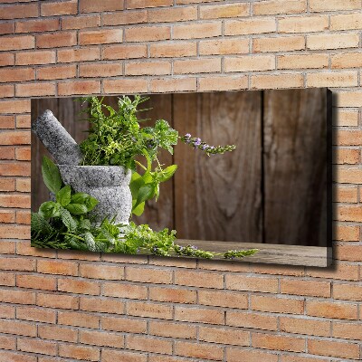 Canvas wall art Herbs in a mortar