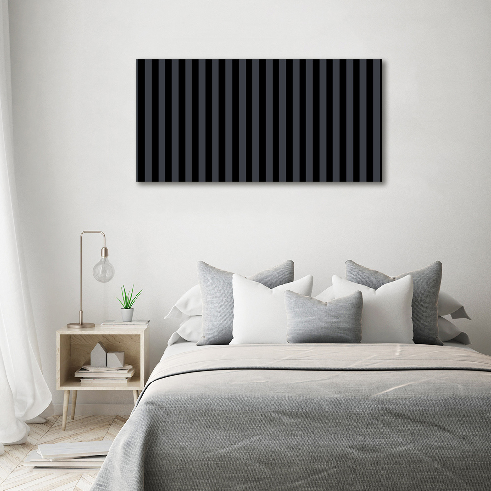 Canvas wall art Black and gray stripes