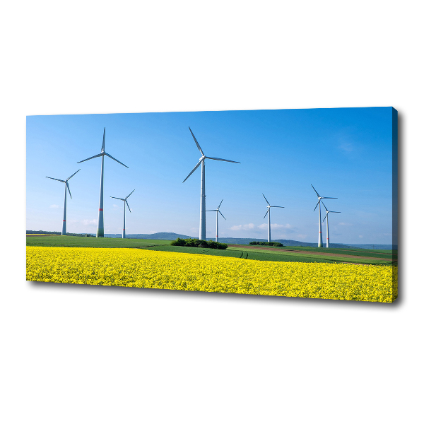 Canvas wall art Windmills in the field