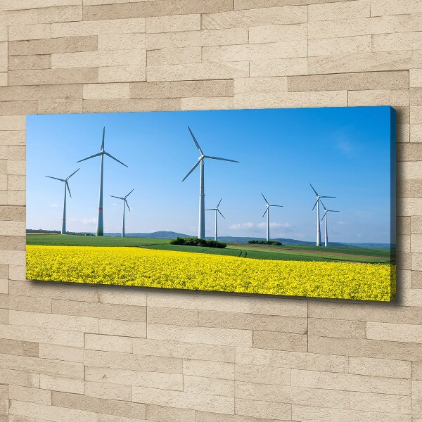 Canvas wall art Windmills in the field