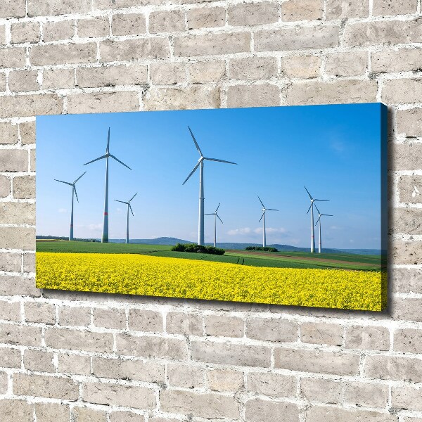 Canvas wall art Windmills in the field